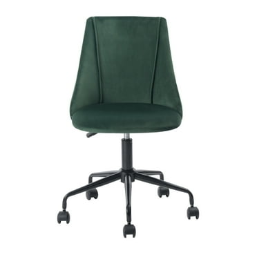 Velvet Office Chair,Ergonomic Task Chair with Adjustable Height and Swivel,Green