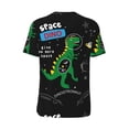 thumbnail image 3 of Balery Space Dino Cartoon Black Baseball Jersey for Men Casual Button Down Shirts Short Sleeve Active Team Sports Uniform-Large, 3 of 9