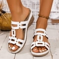 thumbnail image 4 of Dakaela Womens Sandals 2026 Comfortable Wedge Orthopedic Casual Slip on Walking Shoes Hollow out Summer Dressy Platform Slides Size 6-11 White, 4 of 9