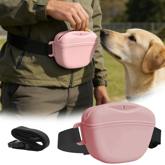 Silicone Dog Treat Pouch Portable Dog Training Waist Bag Food Grade Pet Treat Holder For Dog Walking Training Use
