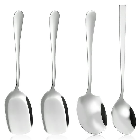 TOXMENT 1 Set Serving Spoons Large Spoons Stainless Steel Spoons Rice Spoon Serving Utensils Rice Spatula Soup Spoon Buffet Flatware