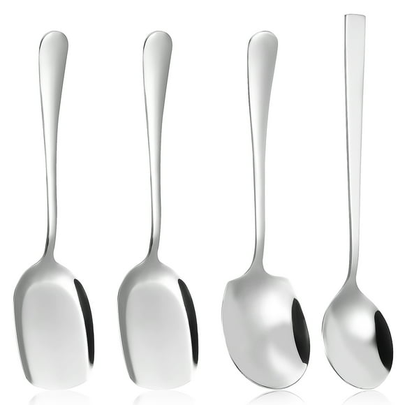 Shisuyan 1 Set Serving Spoons Large Spoons Stainless Steel Spoons Rice Spoon Serving Utensils Rice Spatula Soup Spoon Buffet
