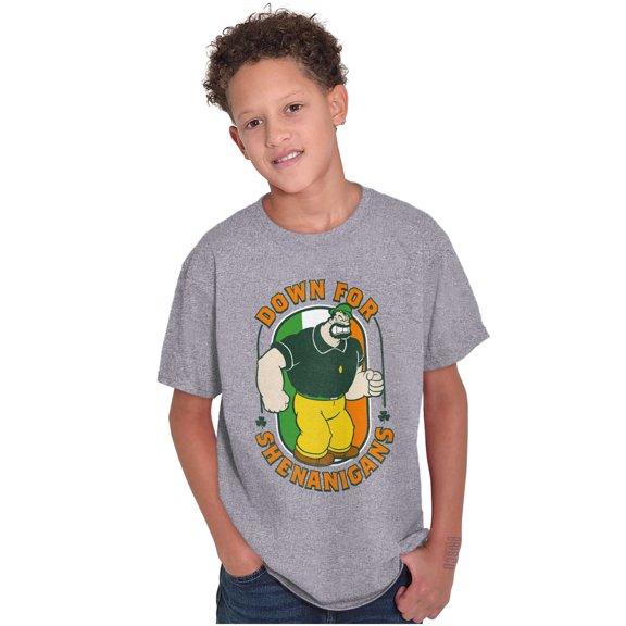 Bluto St Paddys Down For Shenanigans Boys Kids T Shirt Tees Tops Teen Brisco Brands XS