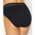 thumbnail image 3 of Women's Vanity Fair 13395 Flattering Lace Cotton Stretch Hi-Cut Brief Panty (Midnight Black 8), 3 of 3
