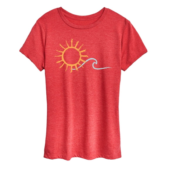 Instant Message - Brushstroke Sun And Wave - Women's Short Sleeve Graphic T-Shirt