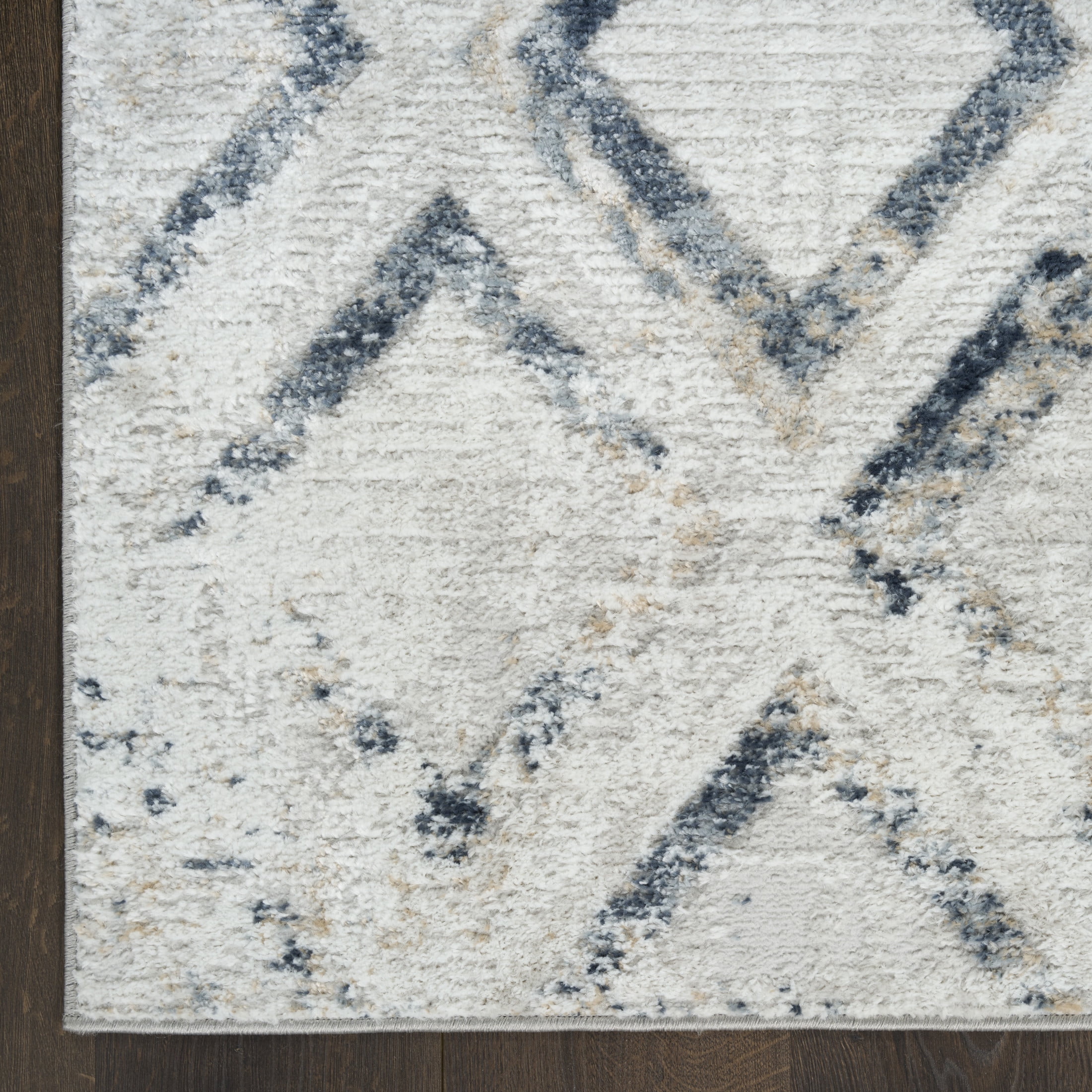 Nourison Dekor 4' x 6' Grey Navy Modern Indoor Rug