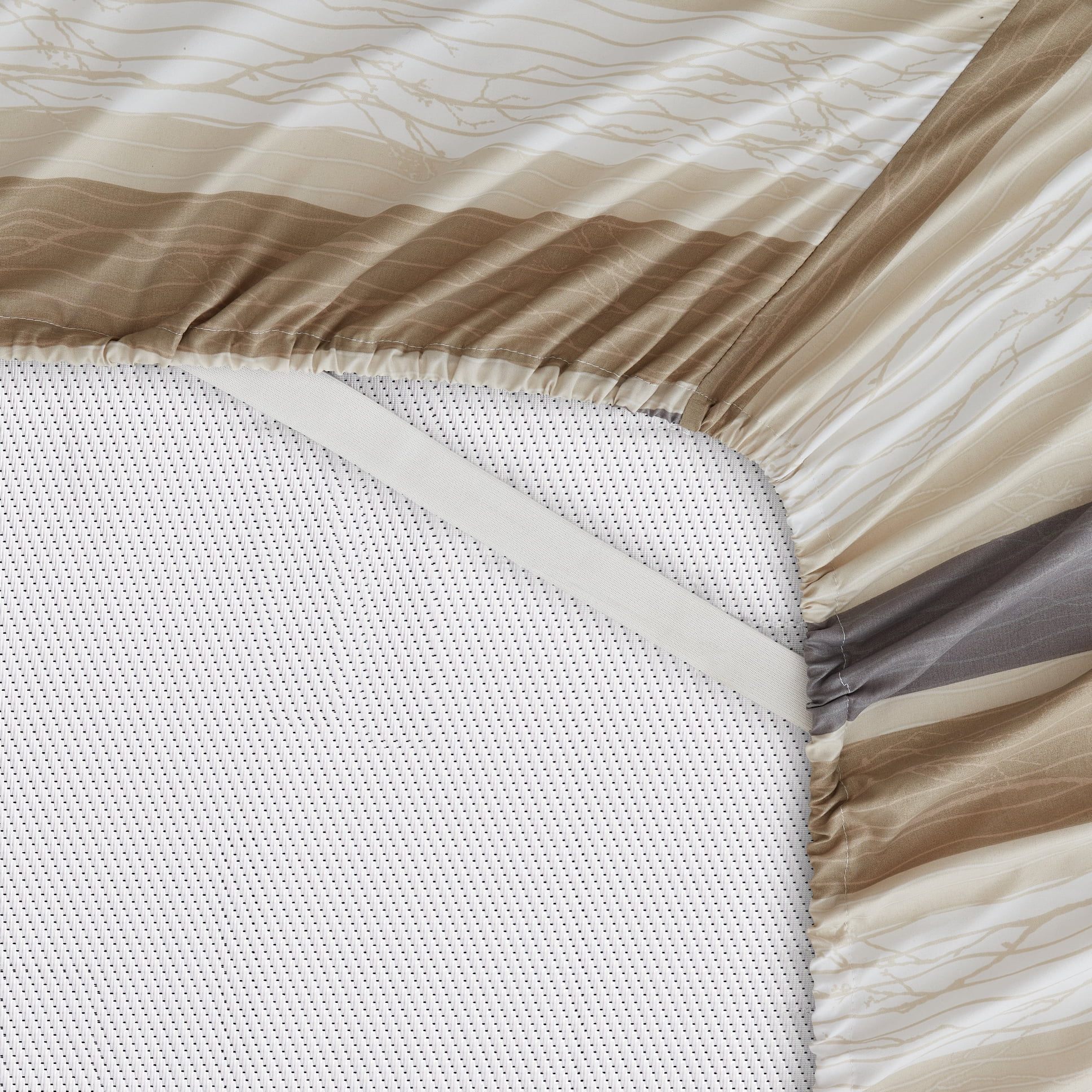 Clara Clark Printed Twin Sheet Set - Shrinkage and Fade Resistant- 6 Piece Soft Deep Pocket Bed Sheets - 1 Fitted Sheet, 1 Flat Sheet, 1 Pillowcases and 1 Pillow Shams - Twin, Multi Stripe