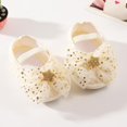 thumbnail image 4 of Infant Baby Girls Mary Jane Shoes Soft Sole Ballet Slippers with Bow Princess Dress Wedding Shoes Newborn Crib Shoes First Walkers Shoes with Headband 0-18M, 4 of 8