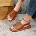 thumbnail image 4 of Women's Fashion Slingback Wedge Sandals Hollow Out Square Toe Thick Sole Slippers Solid Casual Beach Shoes for Summer, 4 of 7