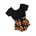 thumbnail image 3 of Little Girls Summer Outfit Short Sleeve Floral Around Ruffle Sun Flower Print Romper Button Design Bodysuit Jumpsuit, 3 of 5