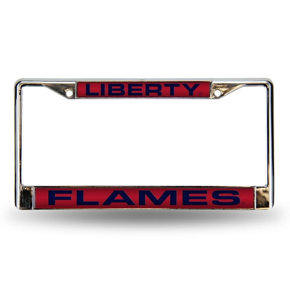 Liberty Flames Chrome Metal Laser Cut License Plate Frame