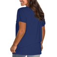 thumbnail image 2 of Sweet Home Farm Short Sleeve Shirts for Women Casual Solid Color Cotton Tops Round Neck Loose T T Shirts for Women Navy, 2 of 8