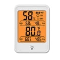thumbnail image 1 of Termómetro higrómetro digital para interiores, monitor de temperatura y humedad con retroiluminación para invernaderos, color blanco., 1 of 14