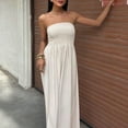 thumbnail image 4 of Women’s Strapless Maxi Dress Casual Tube Top Sundress Sleeveless Flowy A-Line Summer Beach Dresses, 4 of 9