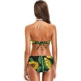 thumbnail image 5 of Dreamtimes Chic Sunflowers Yellow Floral On Black Swimsuits Padded Bikini Sets Sexy Swimwear for Women, Medium, 5 of 7