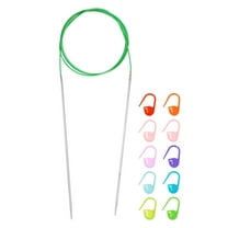 Uxcell Knitting Needles Size US 1(2.25mm) Circular Needle 39 Inch(100cm) Round Metal Stainless Steel Needle for Handmade Projects DIY Knitting