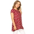 thumbnail image 2 of Women's Solid Casual Short Sleeve Loose Fit pockets Knit Tunic Top S-3XL, 2 of 4