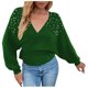 thumbnail image 1 of Suéteres Para Mujer Otoño Invierno Suéter de Punto de Moda Cuello en V Perla Sólido Manga Larga Suéter Tops Odeerbi ODB175817, 1 of 5