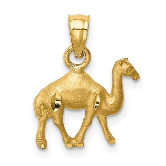 Finest Gold 14K Yellow Gold Diamond-Cut Camel Pendant