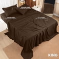 thumbnail image 2 of Juego de sábanas tamaño king Utopia Bedding, 4 unidades, microfibra cepillada, color marrón, 2 of 7