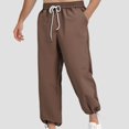 thumbnail image 2 of JTieacloth Mens Casual Stretch Chino Pant Men's Casual Pants Loose Fit Elastic Comfortable Summer Autumn Tapered Ankle Joggers For Daily Wear With Pure Color Design Brown, 2 of 5