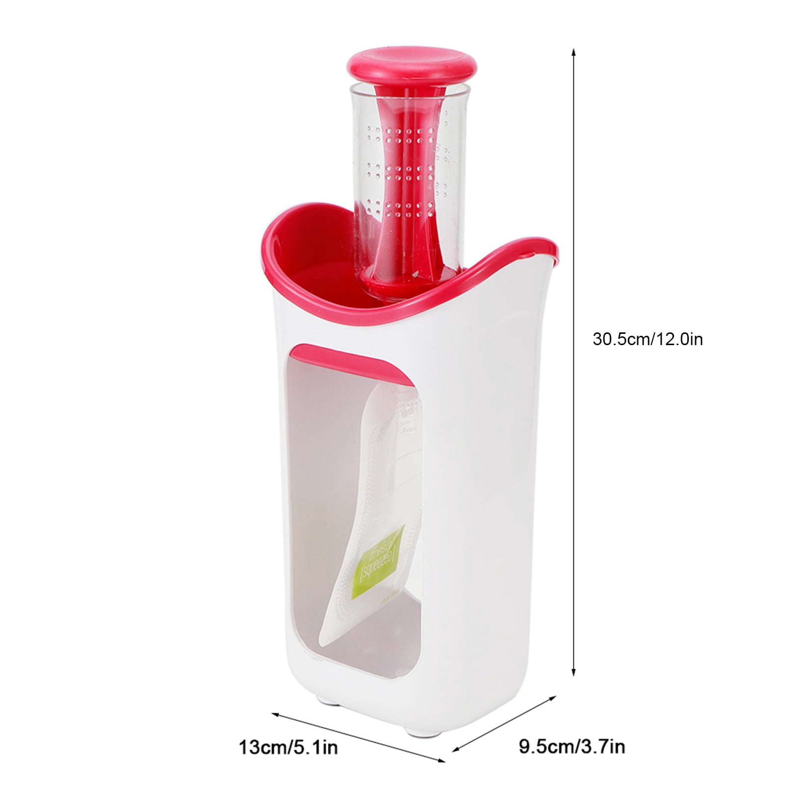 Pouch Filling Station,Fruit Puree Squeeze Station, Food Pouch Maker Squeeze Station Press & Store System Portable Children Fruit Puree Squeezer Food Pouches for Home Kitchen[Rose Red]
