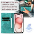 thumbnail image 3 of Dteck Flip Wallet Case for Google Pixel 6a, Embossed Leather Magnetic Folio Cover with Card Holder,Kickstand - TPU Shockproof Durable Protective Phone Case,Green, 3 of 6