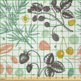 thumbnail image 2 of Ambesonne Vintage Cherry Fabric by the Yard Microfiber, Silhouette of Fruits, 1 Yard, Earth Yellow Pale Fuchsia, 2 of 2