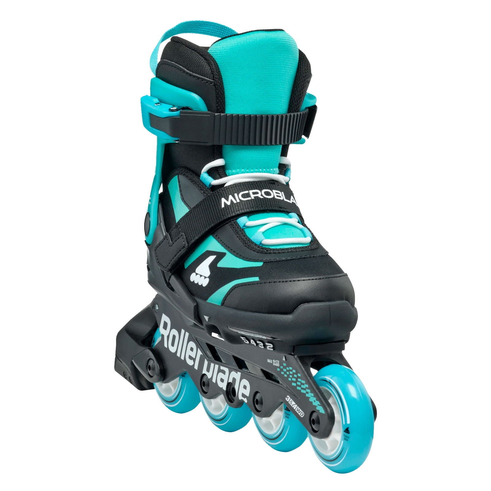 ROLLERBLADE Kids' Microblade Skates, Color: Black/Light Blue, Size: 11J-1