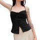 thumbnail image 1 of Camisola Mujeres Barco Cuello Camisola Botón Deocr Sexy Backless Slim Fit Dailywear (Negro L) Cgtredaw Para estrenar, 1 of 1