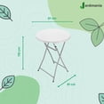 thumbnail image 2 of Mesa redonda plegable portátil de plástico blanco Jardimanía 81 cm x 110 cm x 81 cm, 2 of 8