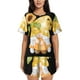 thumbnail image 1 of Fotbe Sunflower Gnomes 3 Conjunto de Pijama Estampado para Mujer, 2 Piezas, Ropa de Dormir con Camiseta de Manga Corta y Shorts Suaves-Large, 1 of 6