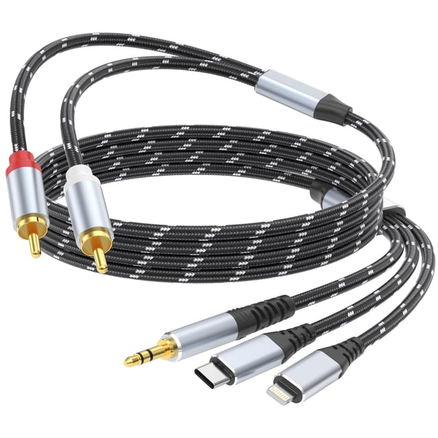 Cable de audio DCNETWORK de 3,5 mm a RCA macho Lightning a RCA