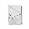 thumbnail image 2 of Dandelion Soft Flannel Fleece Throw Blanket, Woman Silhouette Heart Flying Valentines Day Themed, Cozy Plush for Indoor and Outdoor Use, 50" x 70", Vermilion Black White, by Ambesonne, 2 of 6