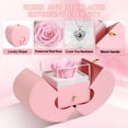 thumbnail image 2 of Collar de rosa rosa preservada de Moshen con 100 idiomas de amor, 2 of 7