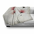 thumbnail image 3 of Abstract Soft Flannel Fleece Throw Blanket, Pure Romantic Cool Simple Natural Flower with Blossoms Artwork Print, Cozy Plush for Indoor and Outdoor Use, 50" x 60", Pink Green and White, by Ambesonne, 3 of 6