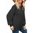 thumbnail image 2 of JuneFish Women Crewneck Sweatshirts Long Sleeve Tops Casual Loose Slit Pullover Fall Tops, 2 of 5