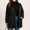 thumbnail image 2 of cocolona Womens Plus Size Hooded Coat Fall Winter Long Sleeve Zip Up Jacket Fashion Casual Solid Color Coat Outwear with Pockets, 2 of 4