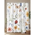 thumbnail image 4 of Shower Curtains Watercolor Flower Butterfly Bath Curtain Plant Leaf Waterproof Bathroom Shower Curtain Set with Hooks Decoration 72 x 84 Inches, 4 of 7