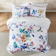 thumbnail image 3 of Lush Decor Fantasia Cotton Duvet Cover 3 Piece Set King Teal & Blue - Floral Duvet - Tropical Bedding Set - Bird Print - Modern Maximalist Decor, 3 of 11