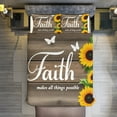 thumbnail image 5 of Faith Sunflowers Motivation Set Duvet Cover Themed Multicolor Polyester Bedding Set Duvet Cover for Queen Size, 5 of 6