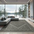 thumbnail image 2 of ODIKA 8'x10' Washable Area Rug Non-Shedding, Easy Care, Entry Neutral Grey Banded Geometric Repeating Entryway Front for King Size Bedroom Under Bed, Master Suite, 2 of 7