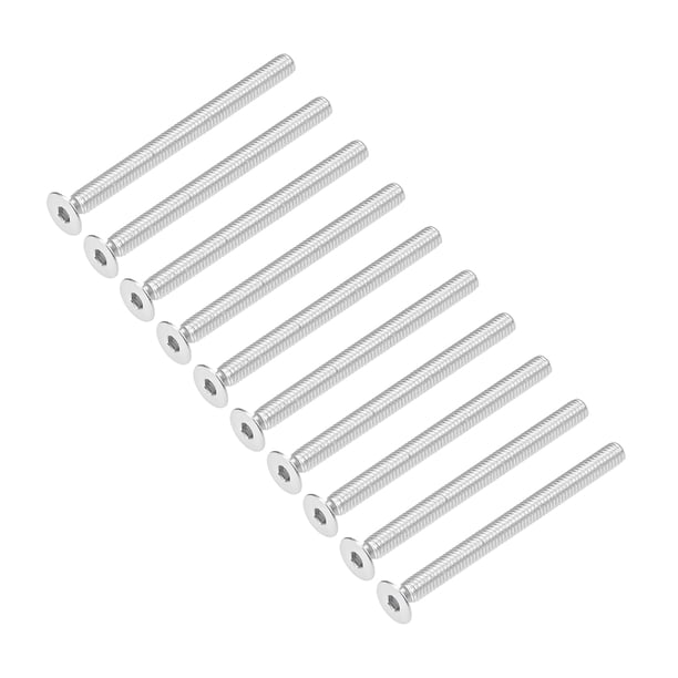 Tornillos de cabeza plana M4x50mm, tornillo hexagonal interno, sujetadores de acero inoxidable 304, 30 piezas