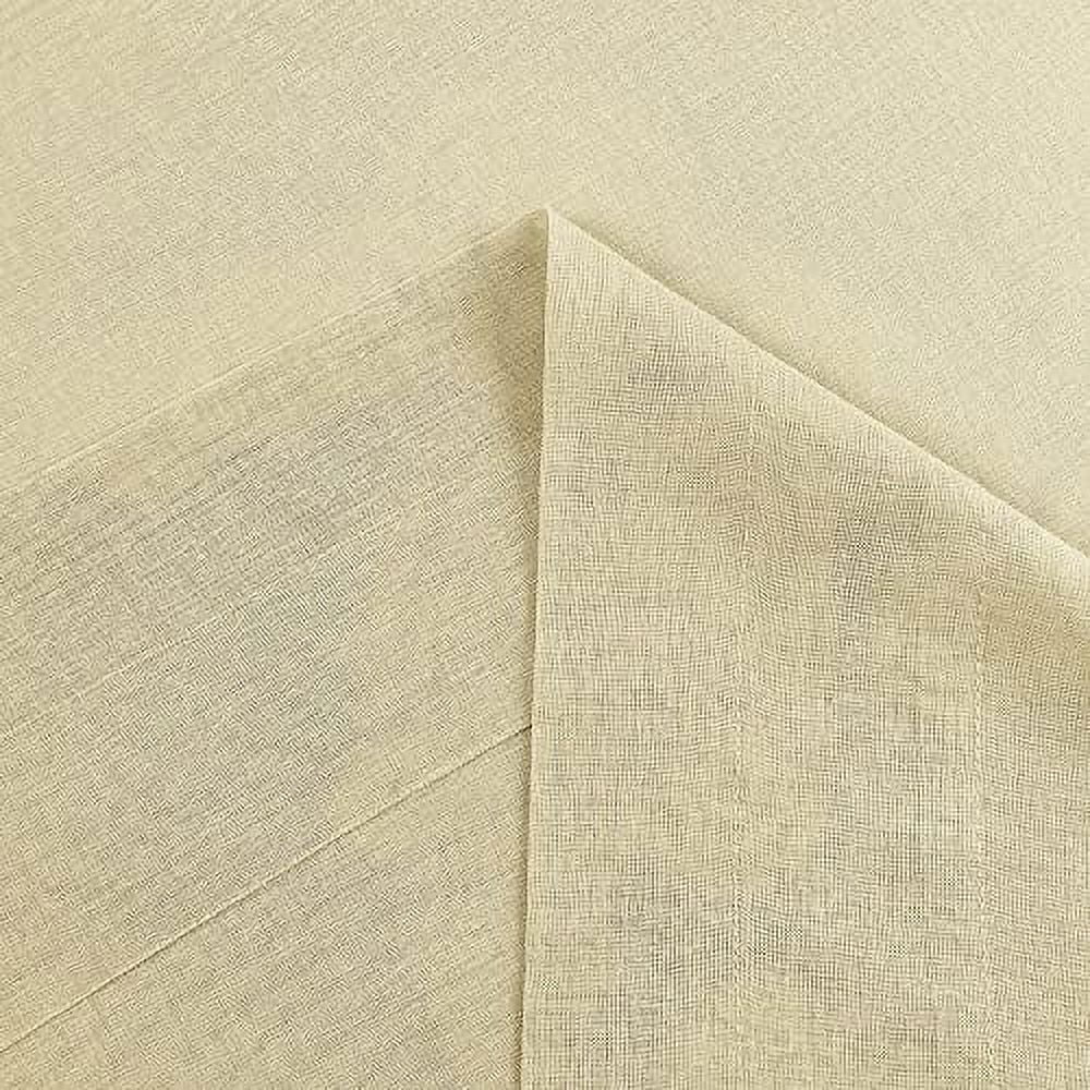 DWCN Beige Sheer Curtains Semi Transparent Voile Rod Pocket Curtains for Bedroom and Living Room, 60 x 63 inches Long, Set of 2 Panels