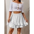 thumbnail image 2 of Women's Skirt Fashion Women'S Ruffle Skirt High Waist Irregular Solid Color Short Skirt Women'S Fashionable Solid Color Skirt, 2 of 4