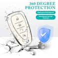 thumbnail image 5 of Key Fob Cover Compatible with Chevrolet Equinox Malibu Traverse Blazer Camaro Impala Cruze Volt Bolt Sonic Trax Tahoe Keychain Case Holder Protector,4-Buttons-White, 5 of 6
