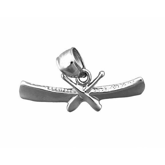 Rhodium Plated 925 Sterling Silver Canoe with Oars Charm