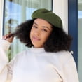 thumbnail image 5 of Wool Fashion Beret - ONE SIZE FITS MOST - Olive Green, 5 of 6