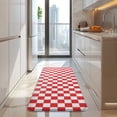 thumbnail image 4 of Red and White Checkered Pattern Kitchen Rug Mat,Kitchen Runner Rugs Non Skid Washable,Decorative Kitchen Floor Mats for Kitchen,Sink,Laundry,17"x47.2", 4 of 7