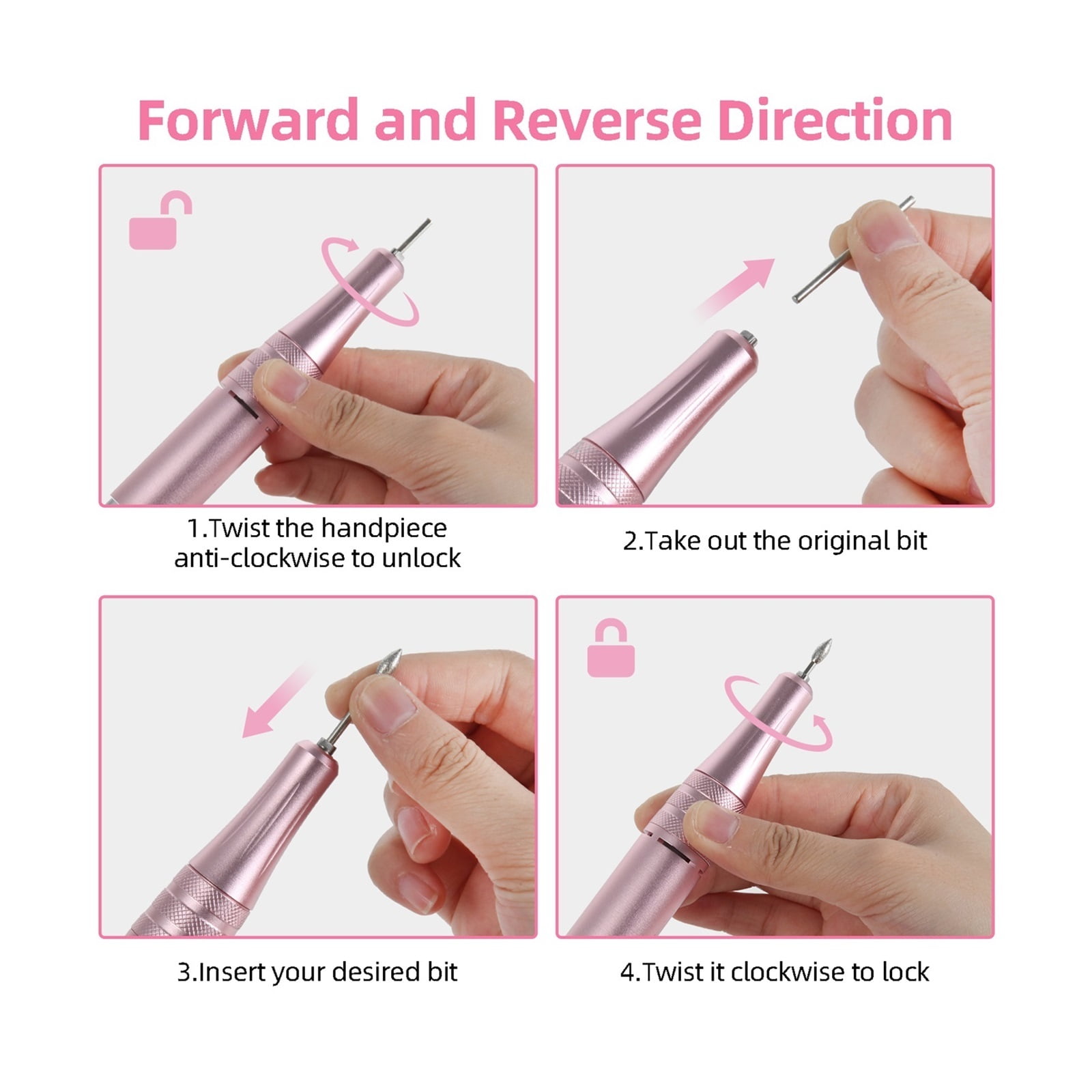 35000RPM Electric Nail Drill, Professional Portable Electric Nail File Professional For Acrylic, Gel Nails